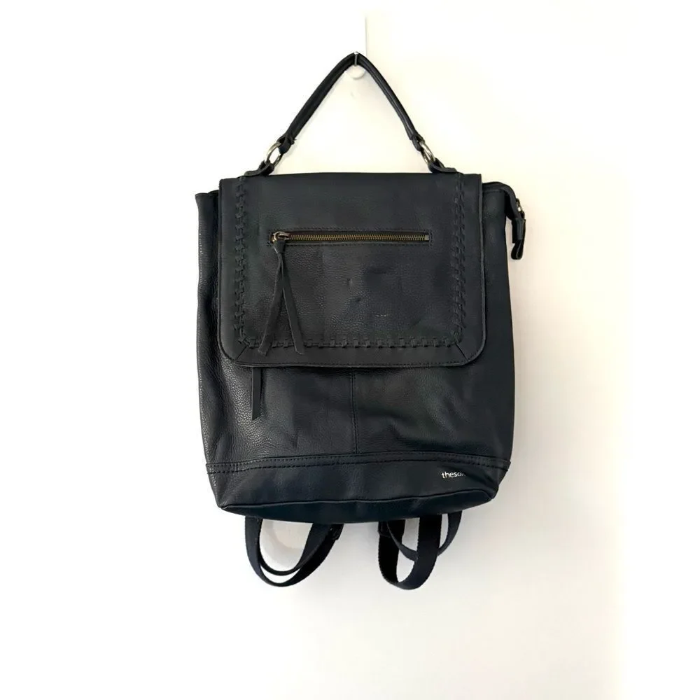 THE SAK Womens CLOVERDALE Large Pebble Leather Backpack Travel Bag Blue